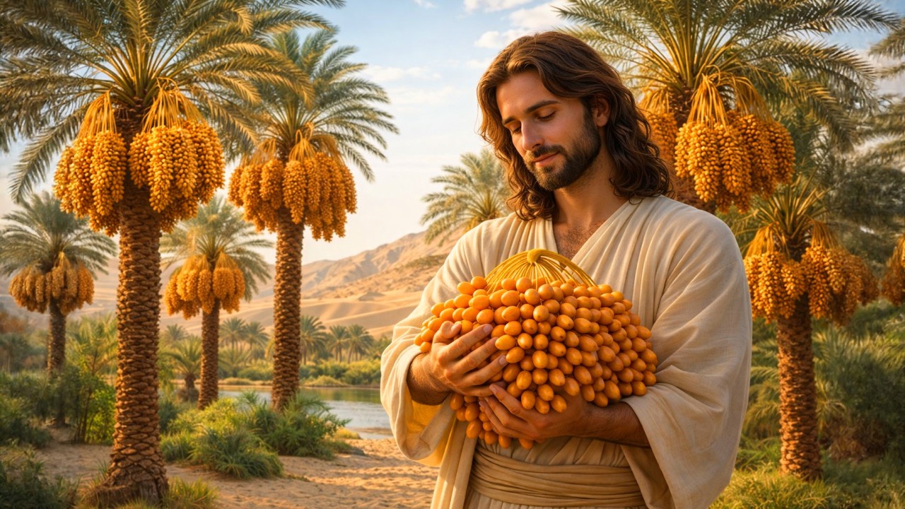 Jesus in the Garden: Planting and Caring for Date palm | AI Christian Tribute