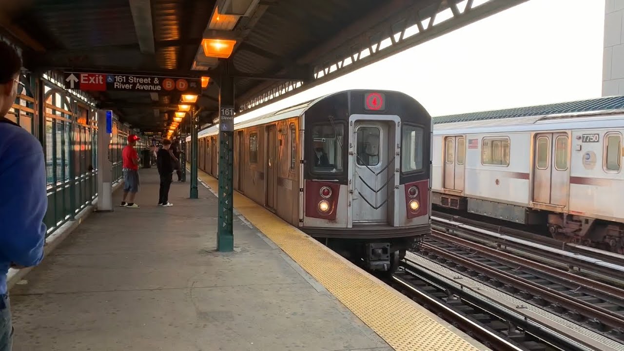MTA NYC 4 Trains at 161st Yankee Stadium (R142A and R142)