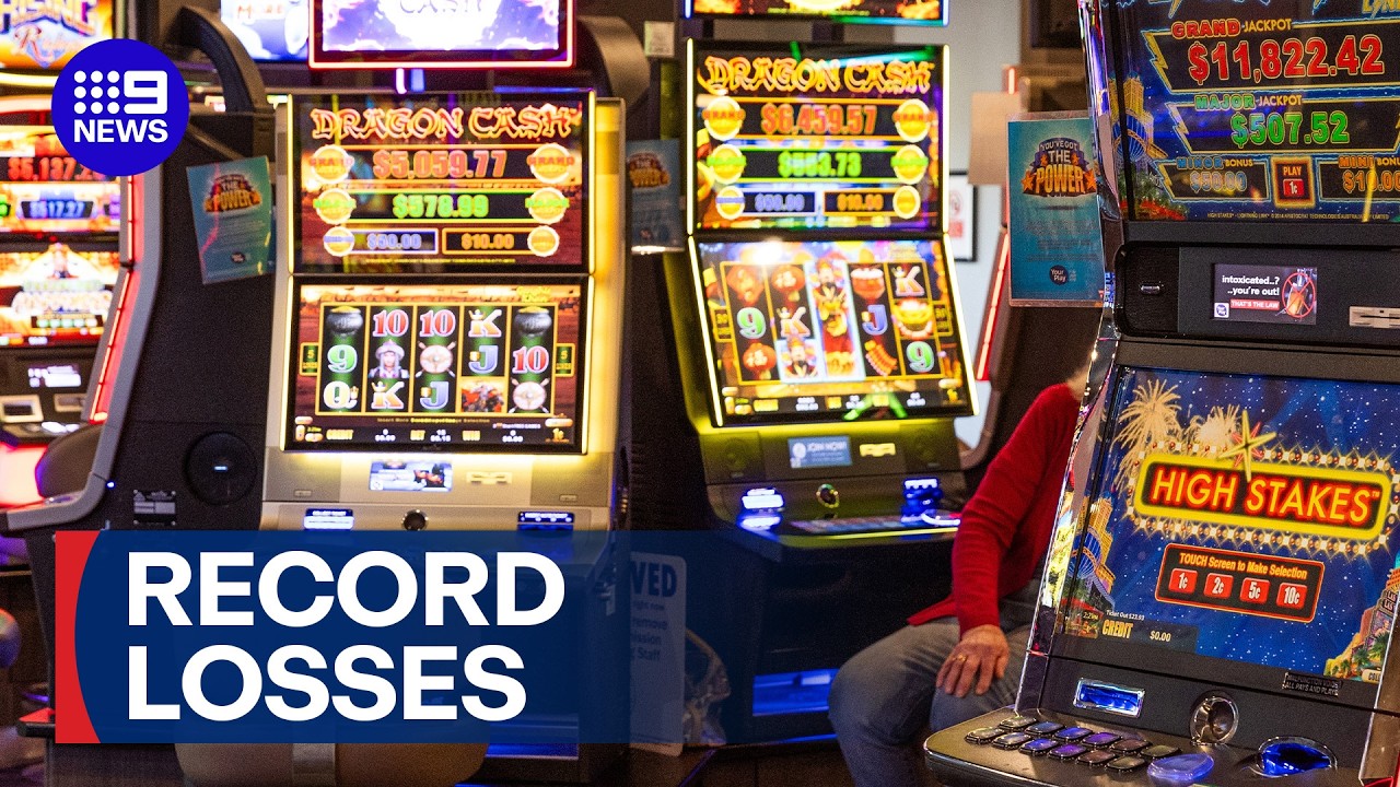 Highest ever annual loss recorded in NSW on poker machines in 2025 | 9 News Australia