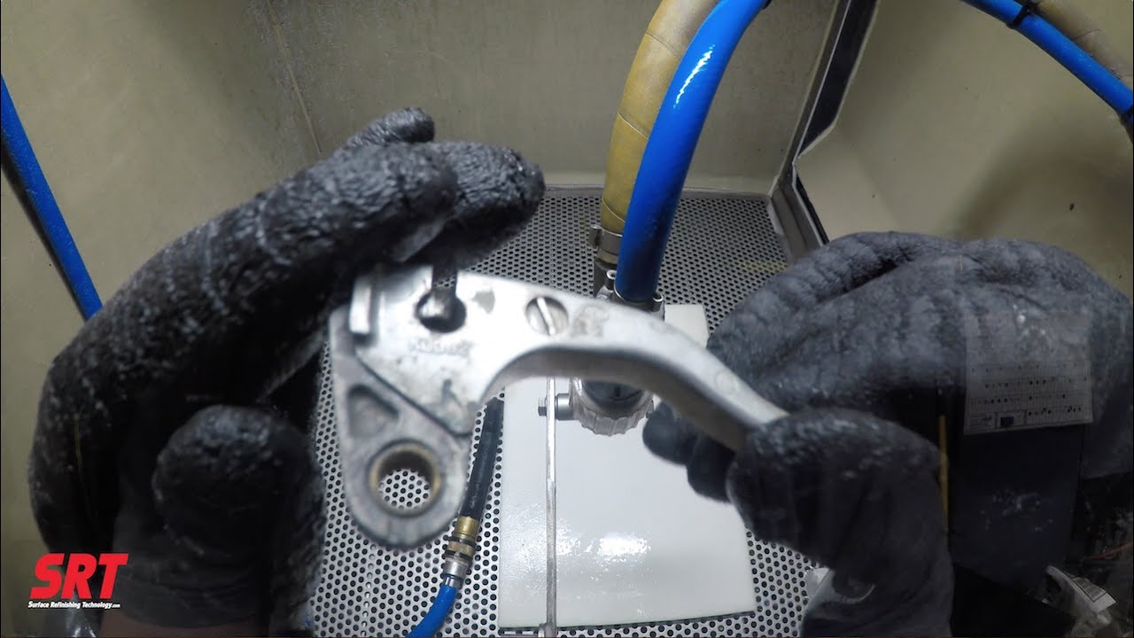 Vapor Blasting a Motorcycle Clutch Lever | Surface Refinishing Technology