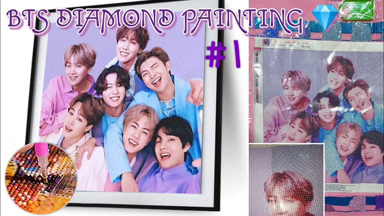 ASMR💎UNBOXING BTS DIAMOND PAINTING  [DAC] #1 | GIEVIE'S TVLOG #63 #bts #btsarmy #diamondpainting
