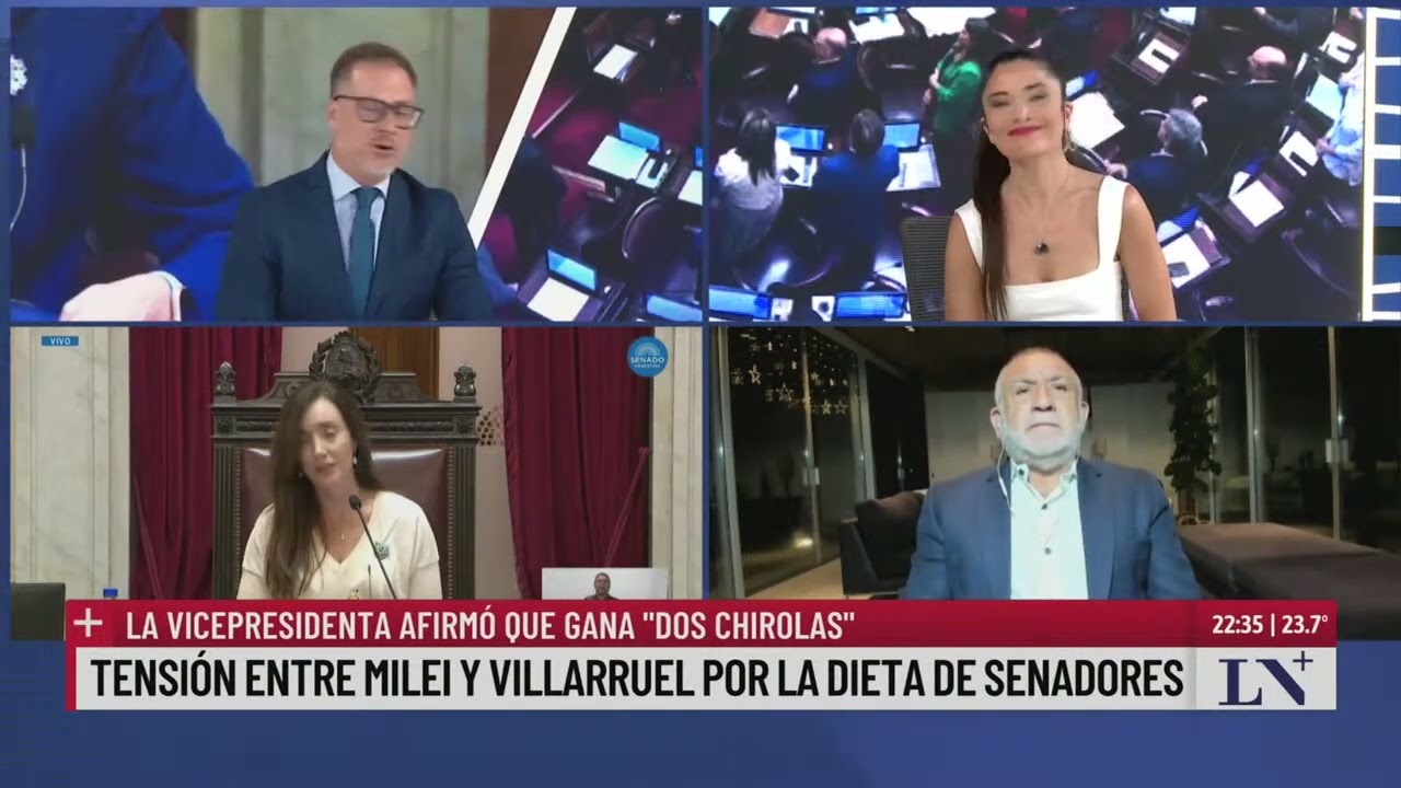 Milei cruzó a Villarruel por quejarse de las dietas