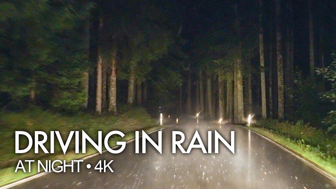 Driving in Rain at Night - Relaxing Sound for Sleeping - Real Time, No Loop