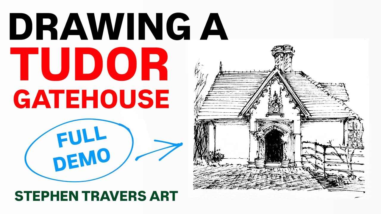 Рисунок сторожки в стиле Тюдоров.