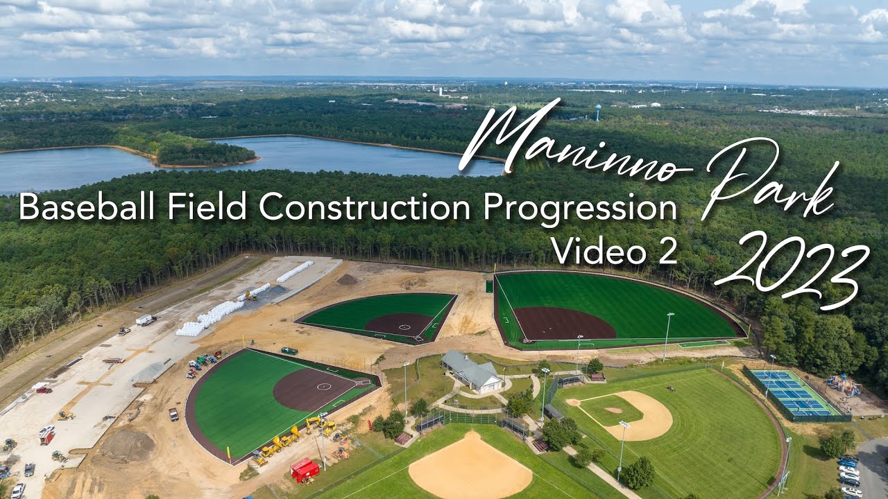 Old Bridge Maninno Park Baseball Field Aerial Construction Progress (Video 2)