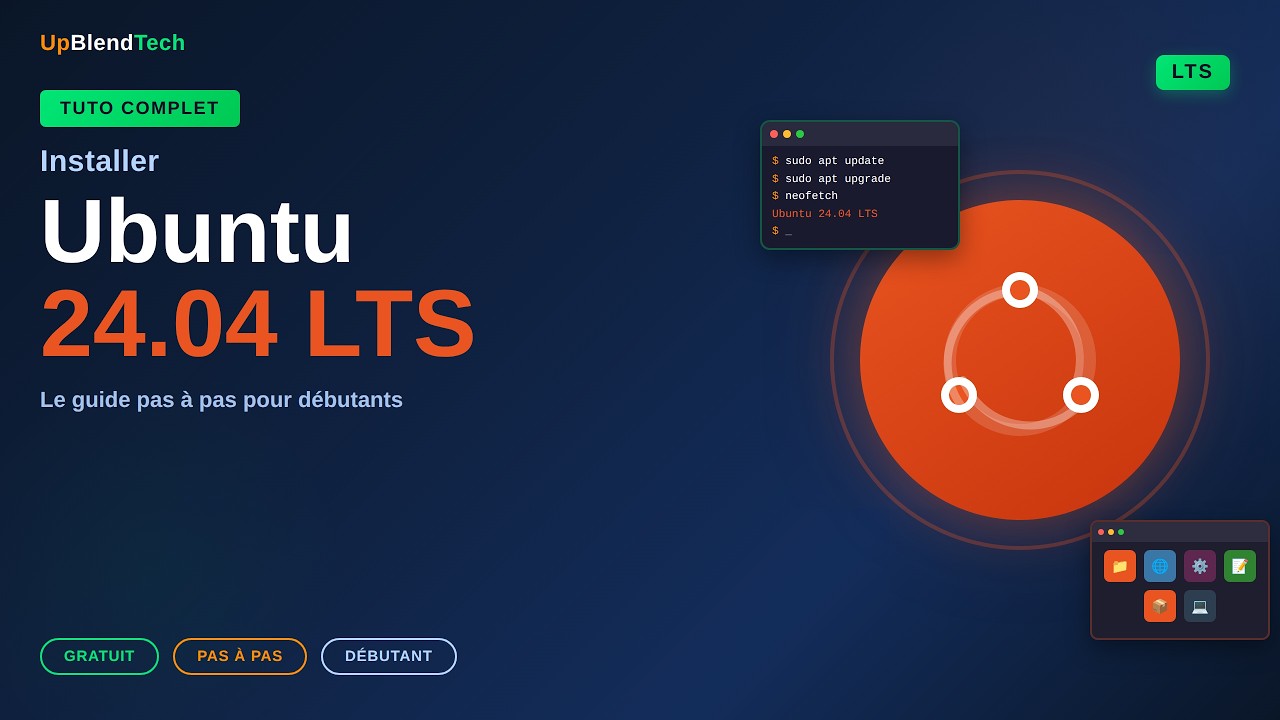🐧 INSTALLER UBUNTU 24.04 LTS - TUTORIEL COMPLET 2026 POUR DÉBUTANTS 🐧
