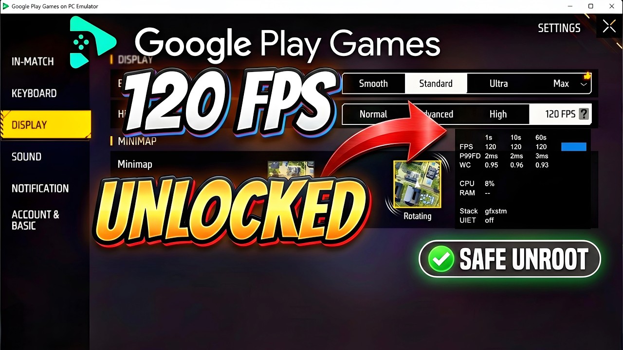 Enable 120 FPS in GPG Free Fire Max | 100% SAFE Without Ban and Blacklist | NO ROOT WORKING METHOD
