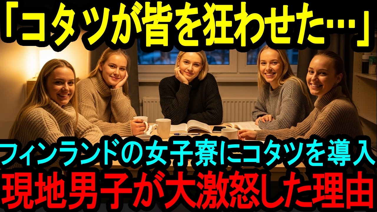 【海外の反応】「こたつが皆を狂わせた   」極寒フィンランドの女子大寮にこたつを設置した結果、現地男子が大嫉妬した理由