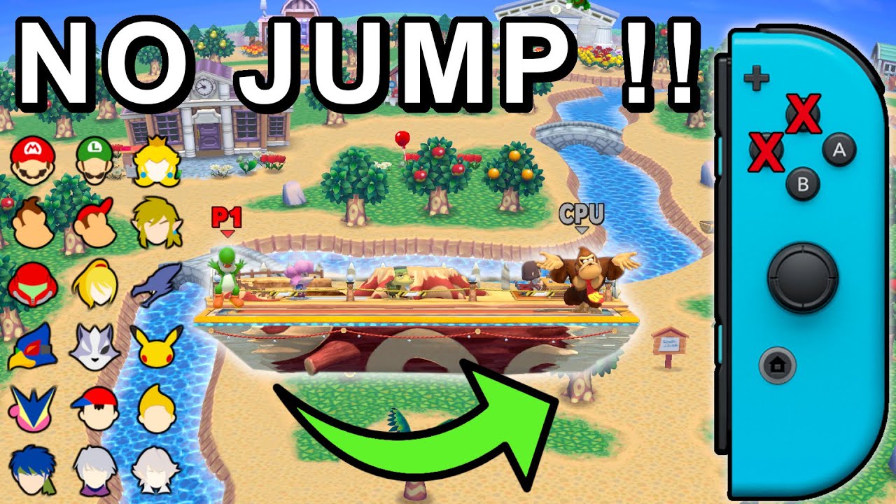 Who Can Go Under Smashville Without Jumping ? No Jump Challenge  - Super Smash Bros. Ultimate
