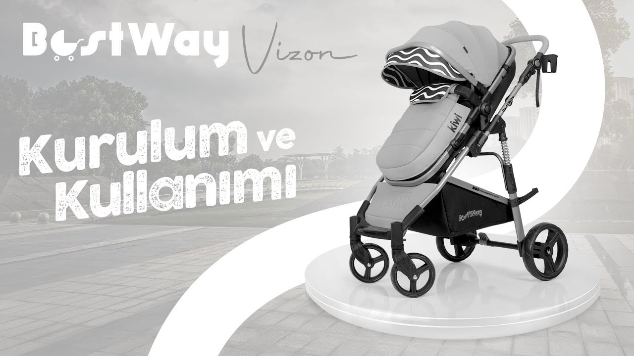 Kiwi BestWay All in One Travel Sistem İskandinav Tasarım Bebek Arabası Detaylı Kurulum