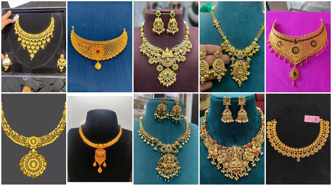 Latest Gold Necklace Designs, Short Necklace Designs, Wedding Necklace