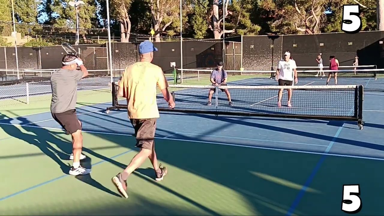 Pickleball Men's Doubles, Challenge Game. Greg & Greg vs KC & Ed