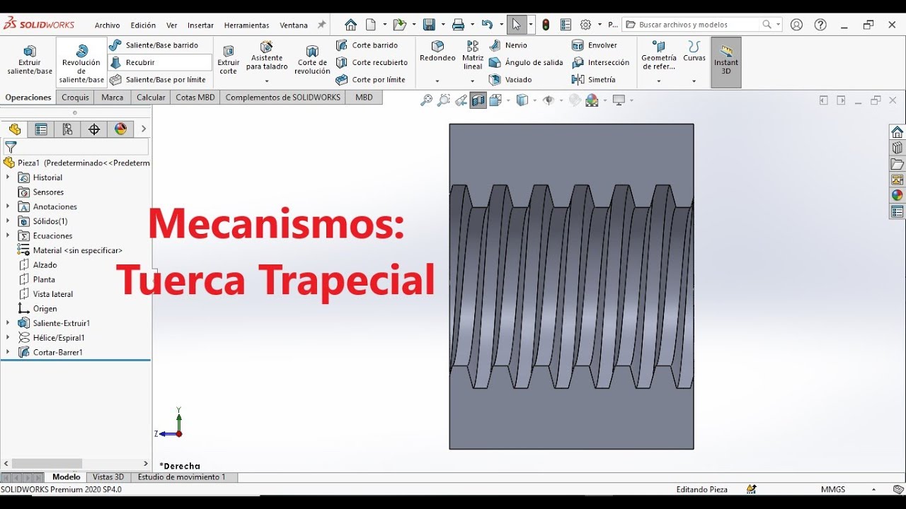 Solidworks: Mecanismos Tuerca Trapecial