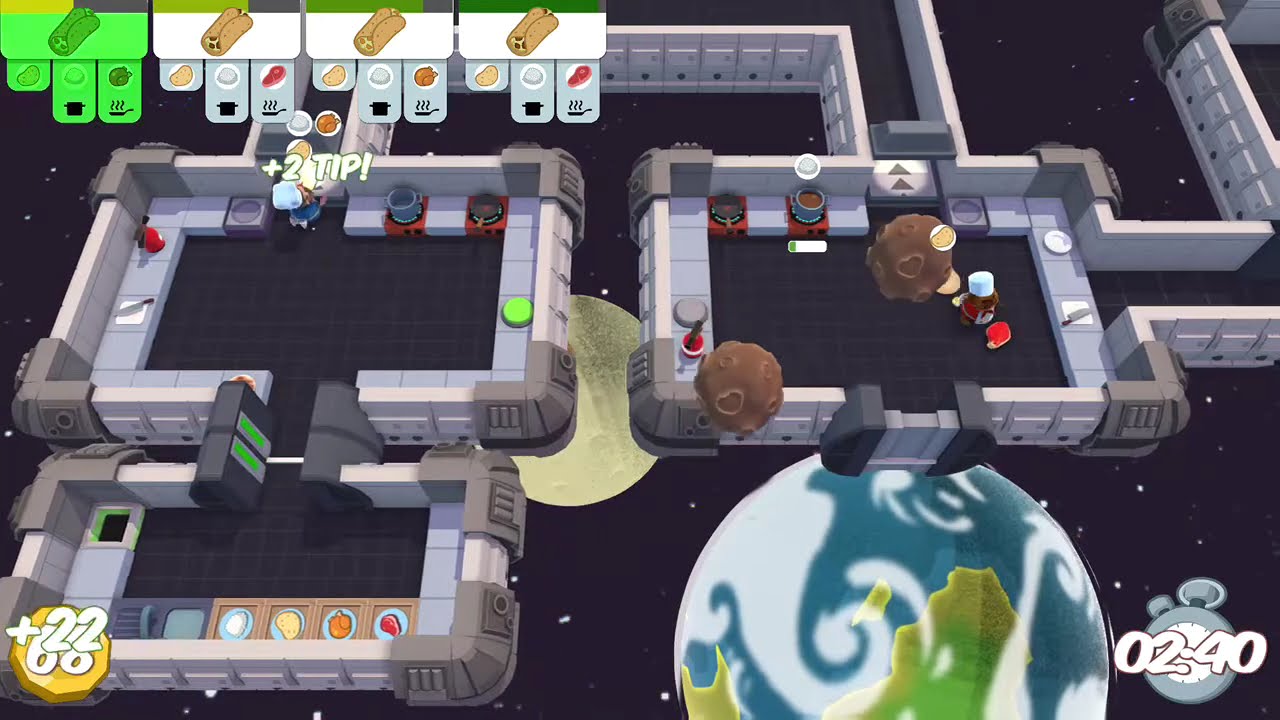 Overcooked Level 5-1 2 Player Co-op 3 Stars