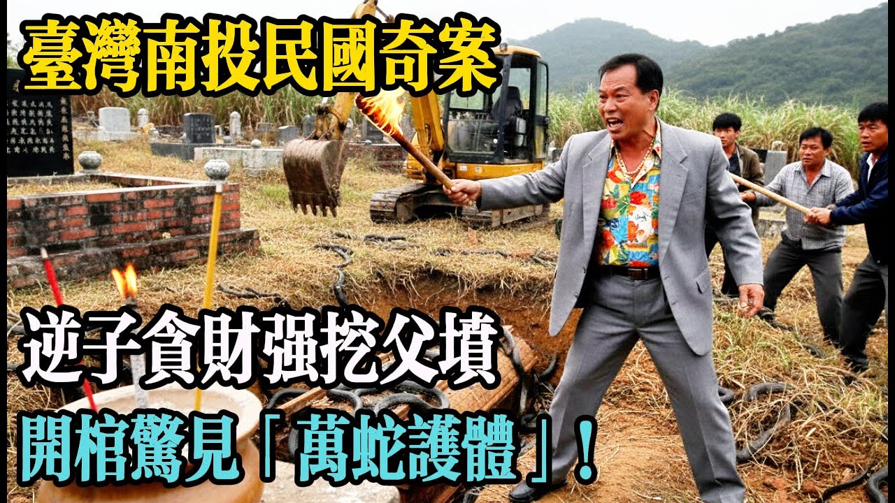 臺灣南投民國奇案，逆子貪財強挖父墳，開棺驚見萬蛇護體#原创#民间故事#老人