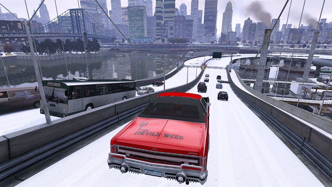 GTA 4 WINTER CRASH TEST OF REAL CARS 134