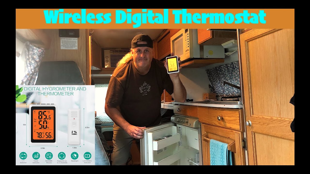 ORIA Thermometer Digital Wireless USB Temperature LCD Refrigerator Monitor - RV Van Life