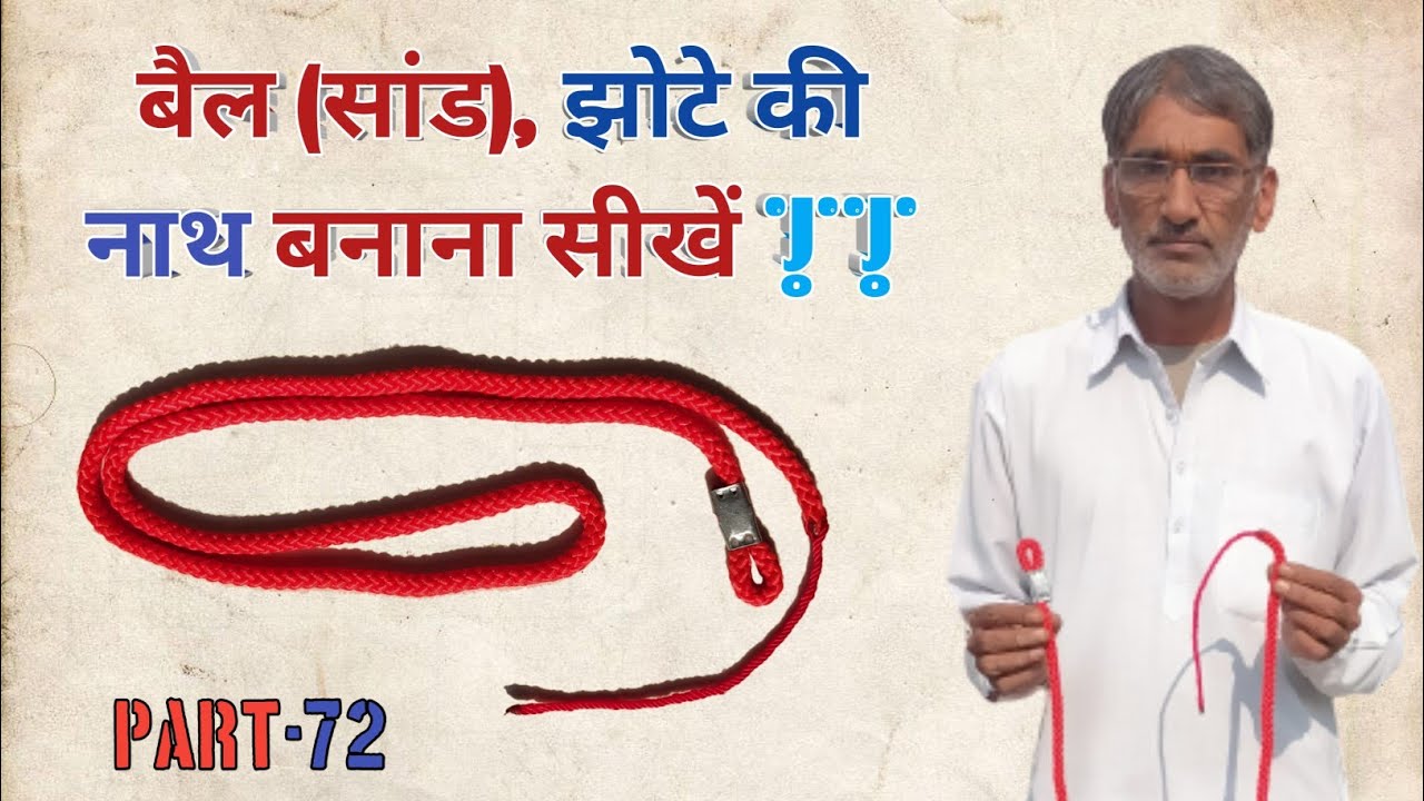 सांड (बैल), झोटे की नाथ बनाना सीखें,नाथ कैसे बनाई जाती है 