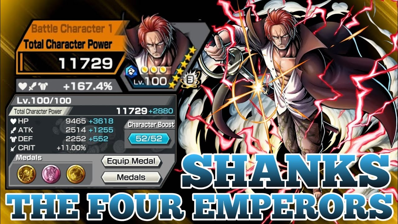 FULL BOOST SHANKS THE FOUR EMPERORS GAMEPLAY | ONE PIECE BOUNTY RUSH | OPBR