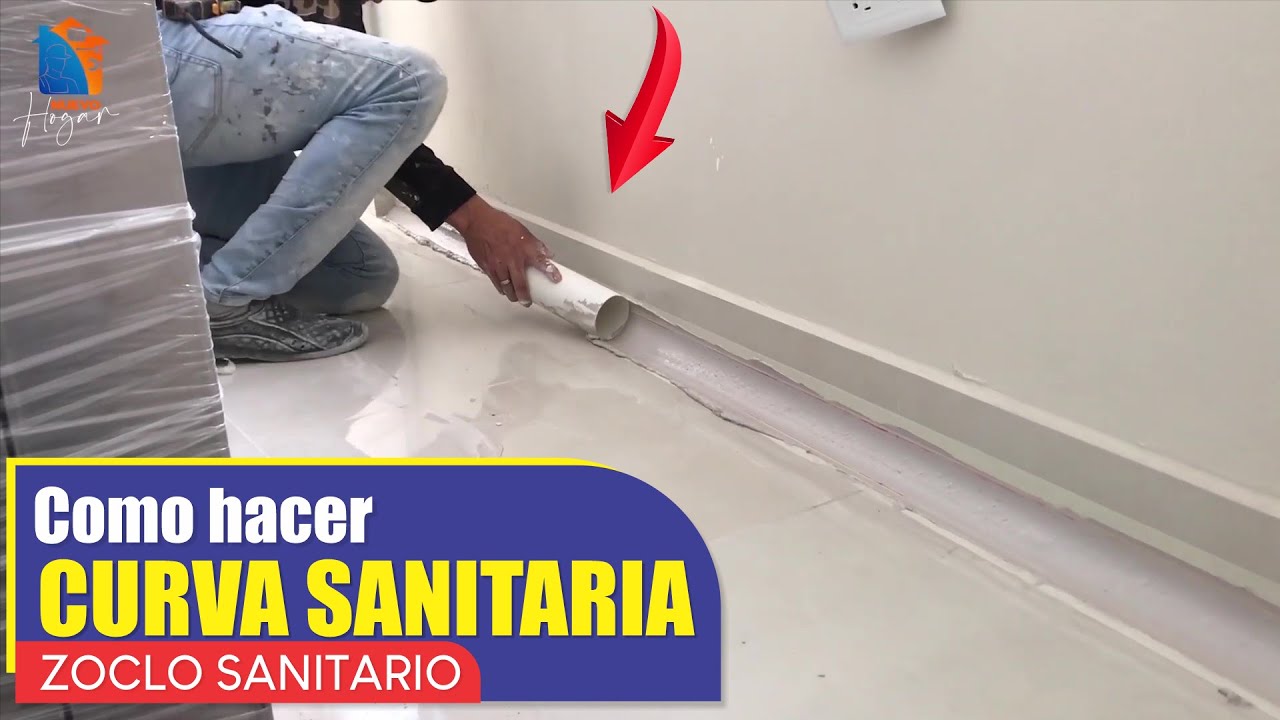 como hacer ZOCLO SANITARIO 💡🌡️ barredera sanitaria - CURVA SANITARIA