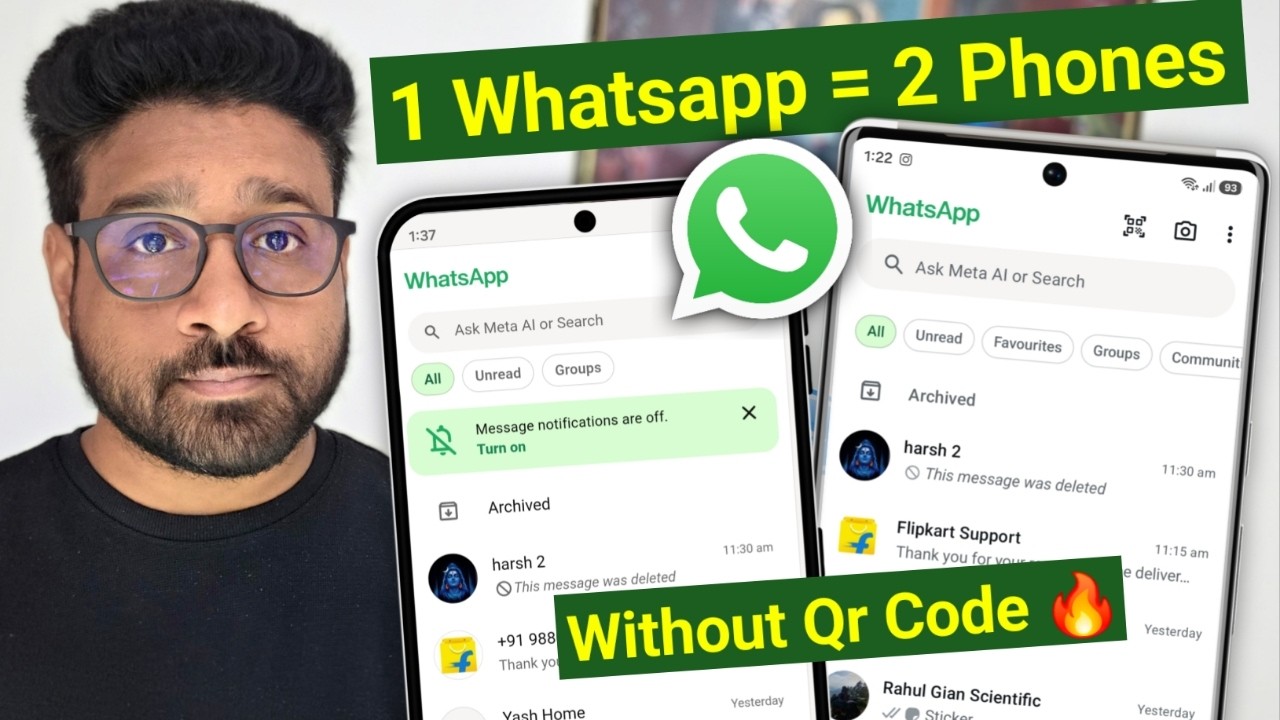 How to link whatsapp on two phones without qr code | 1 whatsapp 2 mobile me kaise chalaye 2026