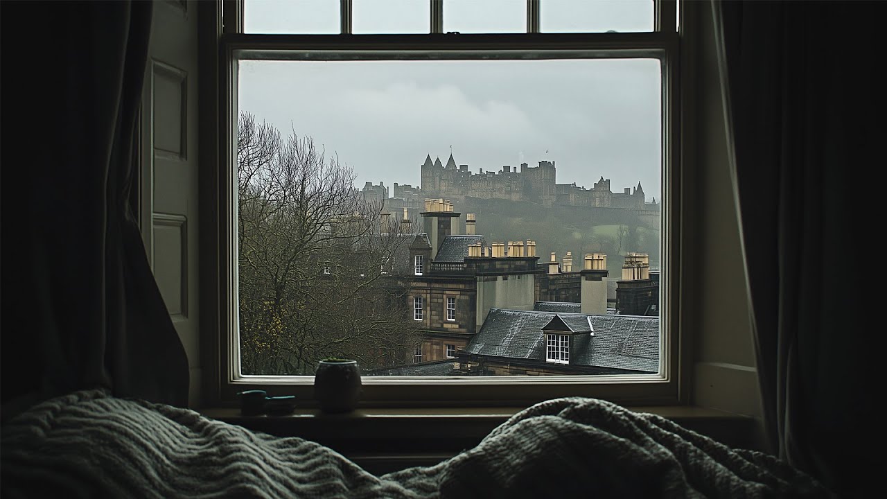 Cozy Rain From An Apartment In Edinburgh🌧️Calm Rain Ambience For Reading, Sleeping, Etc.