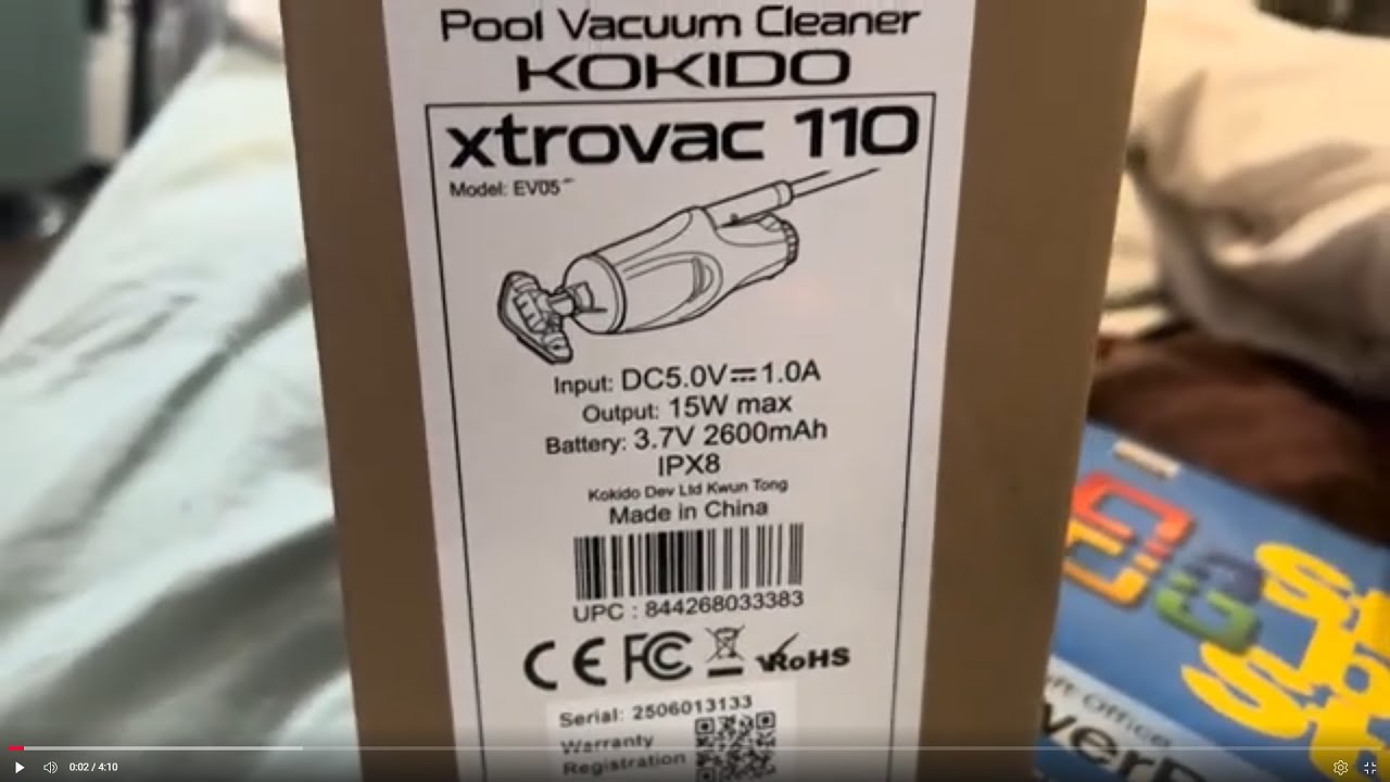 KOKIDO (2025 Upgrade) XTROVAC 110 Rechargeable Handheld Pool Vacuum -Quick Set Up- Reviews MODELEV05