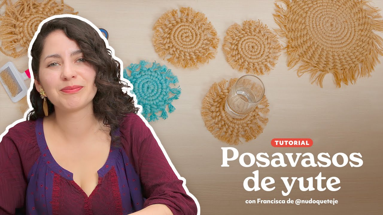 Teje posavasos de yute trenzado con Francisca de @nudoqueteje7781