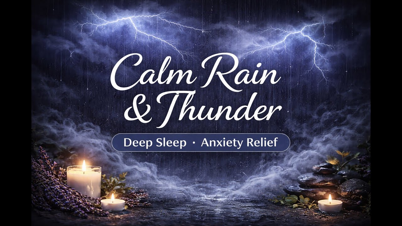 Rain Sounds with Thunder - BLACK SCREEN Rain Sounds for Sleep w/thunder - 8 HOURS