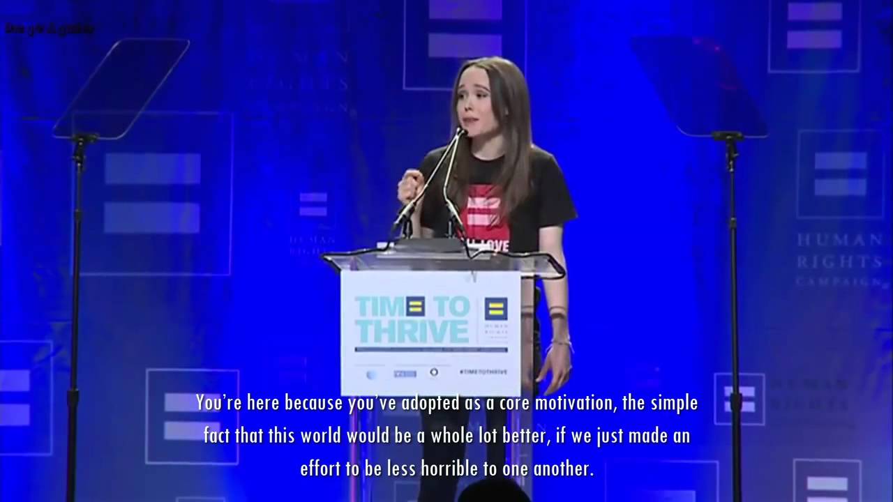Ellen Page Come Out As Gay - Motivational Speech