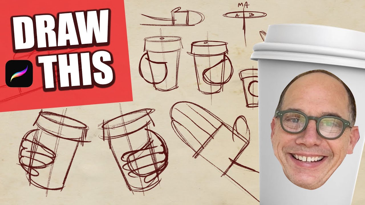 How to draw a hand holding a coffee cup - Step-by-step Easy