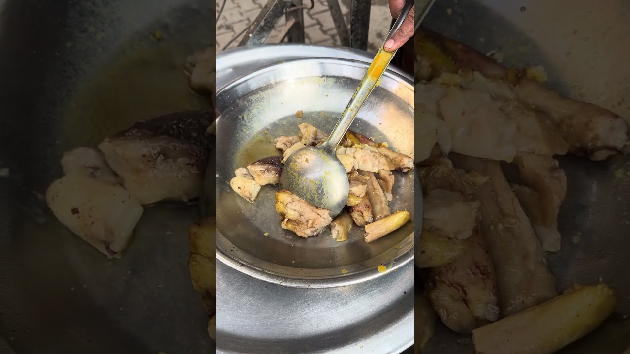 The bone marrow is being taken out from the nalli bone 