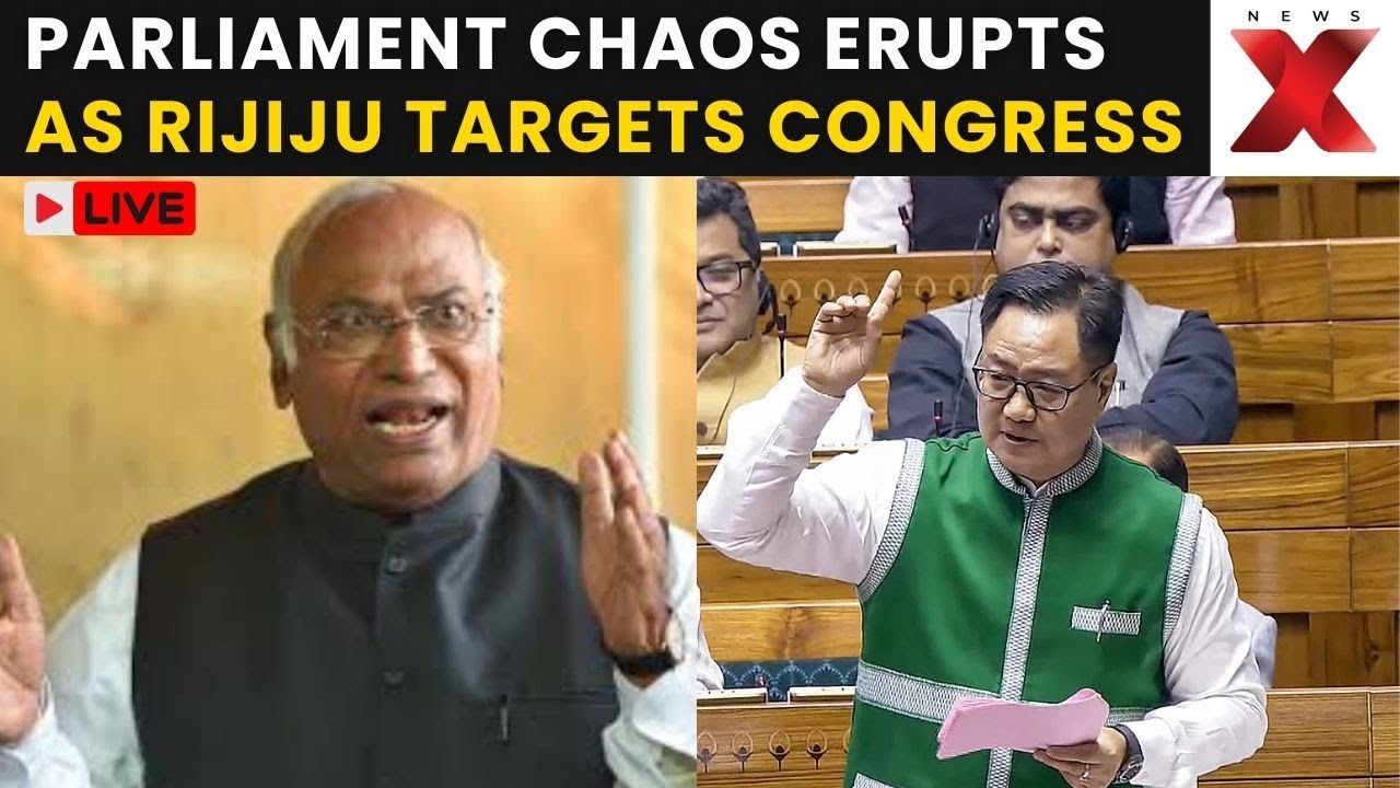 Inside Parliament Chaos LIVE: Tension Erupts as Rijiju Accuses Congress MPs on Camera | NewsX