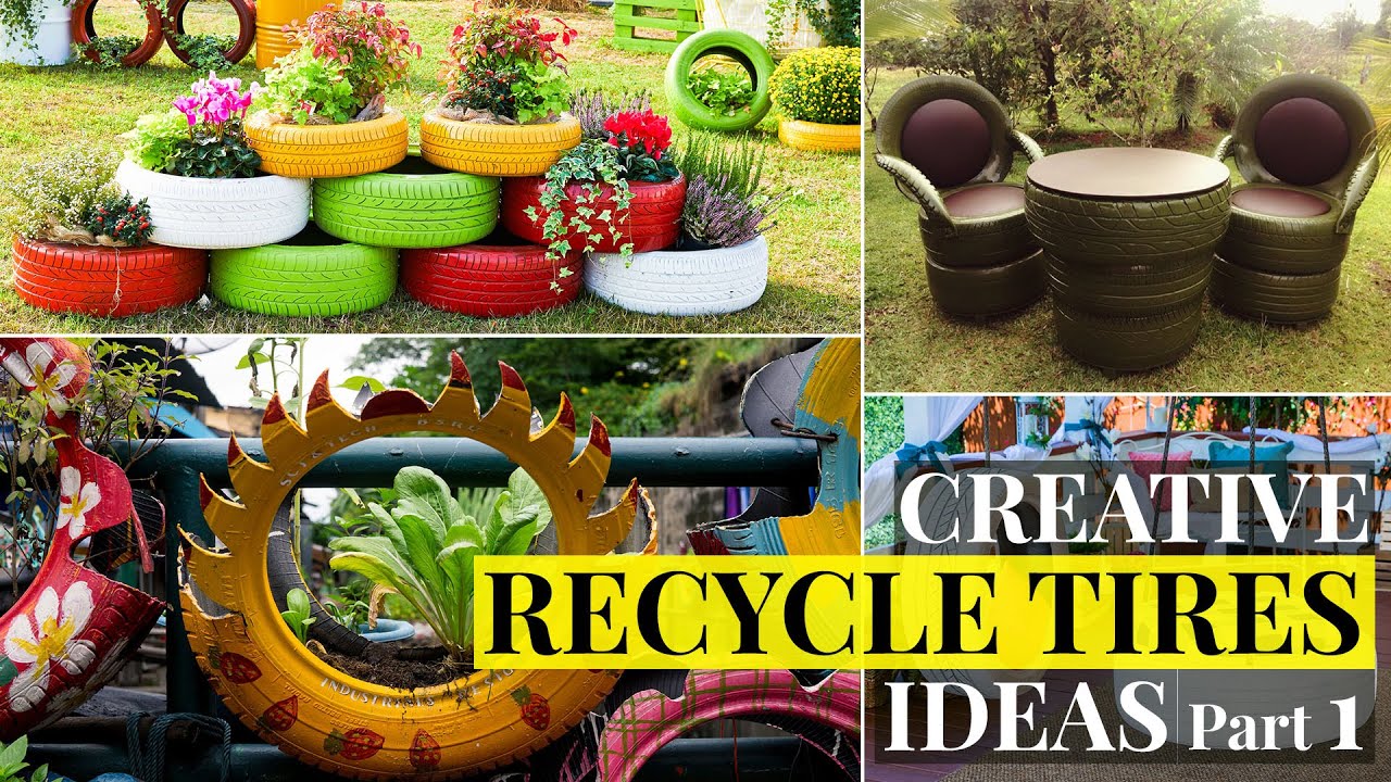 Creative ideas using recycled old tires in your yard and garden. DIY Projects | Part 1