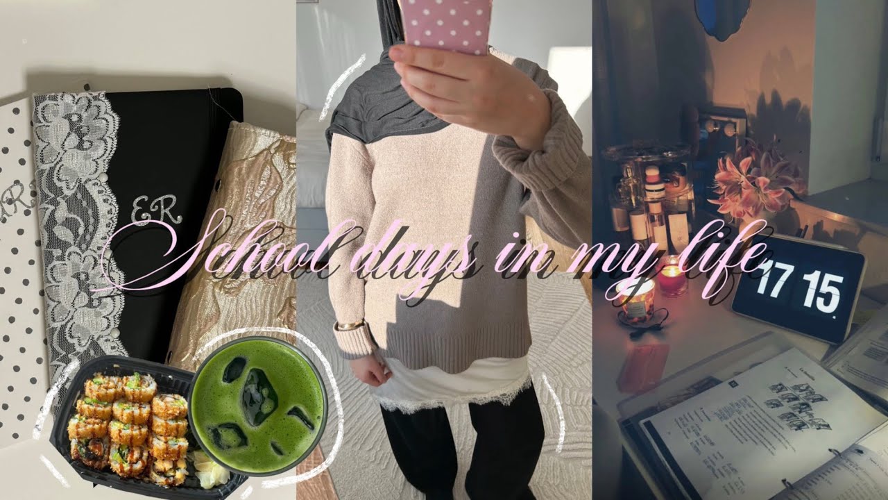 School days in my life 🍵🧸: studying, sushi date, journaling, etc…