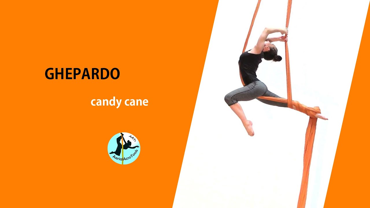 Tessuto aereo principianti Ghepardo dal nodo piede, Aerial Silk beginners candy cane from footlock