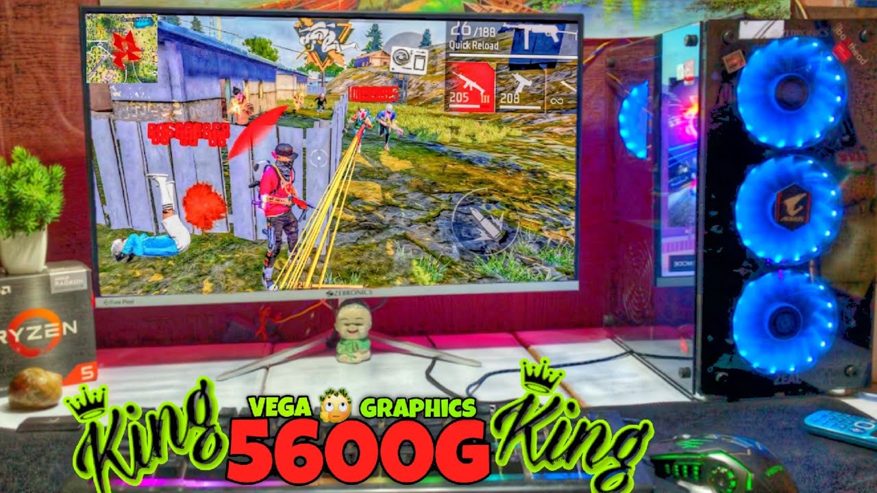 Ryzen 5 5600g , Without GPU Free Fire 🔥 Gameplay 90 to 120 FPS 🤯 Live Proof #handcam