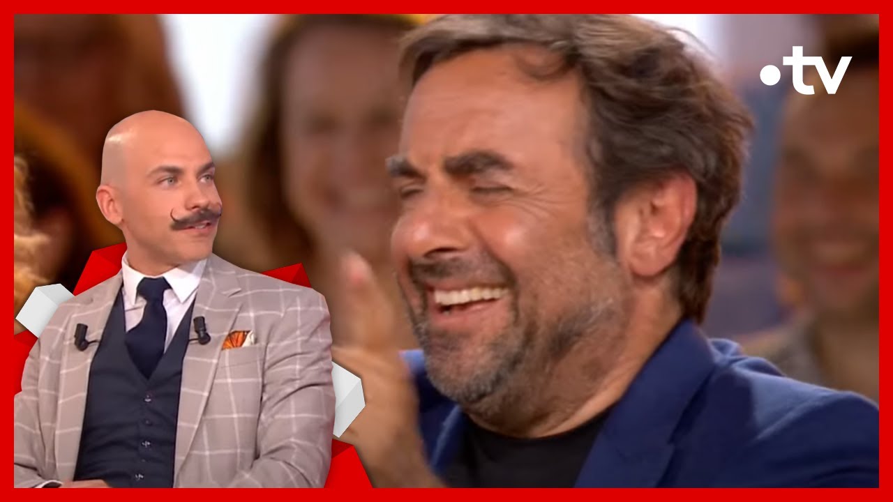 André Manoukian a la moustache qui frétille grâce à Viktor Vincent le mentaliste ! Vivement Dimanche