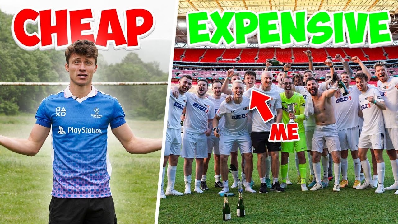 &pound;1 vs &pound;1 Billion Football Pitch! What's it like Playing at Wembley?