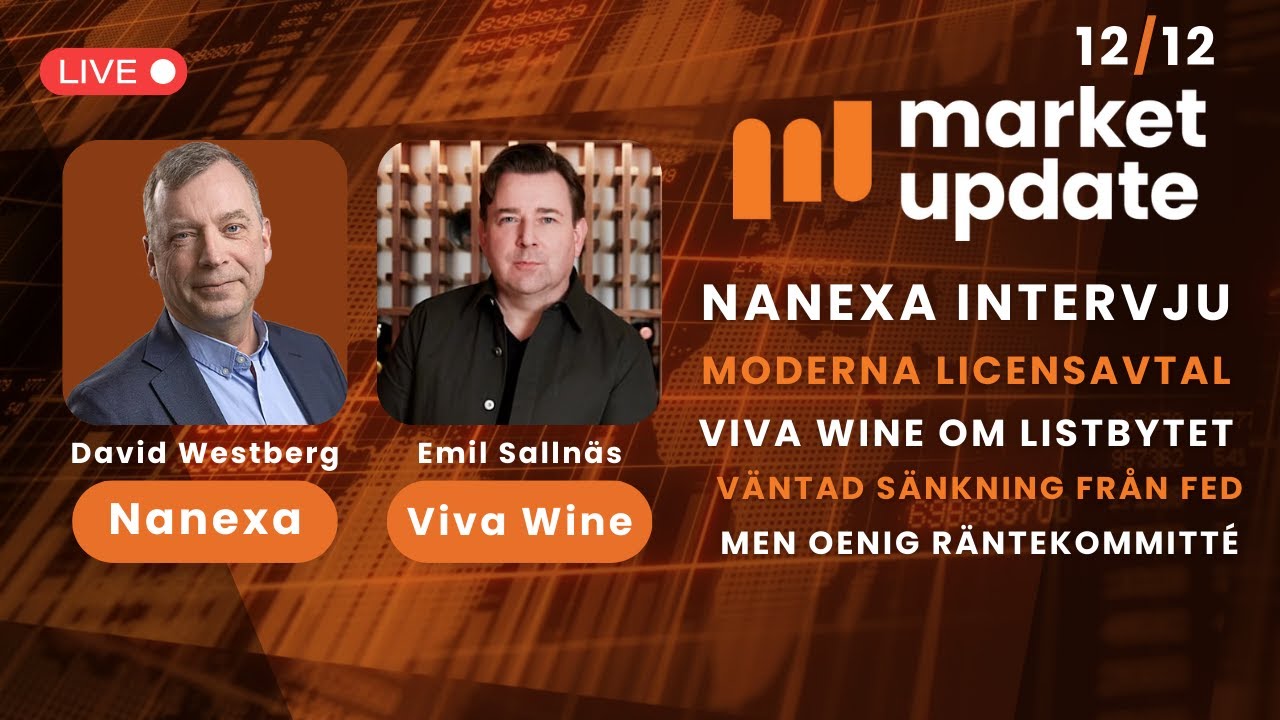 Nanexas VD om licensavtalet med Moderna & intervju med Viva Wine om listbytet | Market Update 12/12