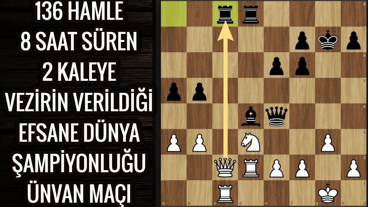 SATRANÇ TARİHİNİN EN UZUN, 136 HAMLE 8 SAAT SÜREN DÜNYA ŞAMPİYONLUĞU MAÇI 6.OYUN