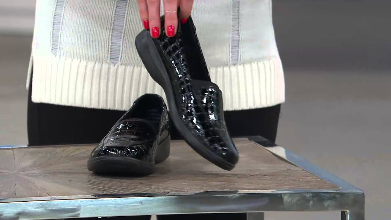 Easy Street Patent Croco Slip-On Shoes - Gage with Courtney Cason