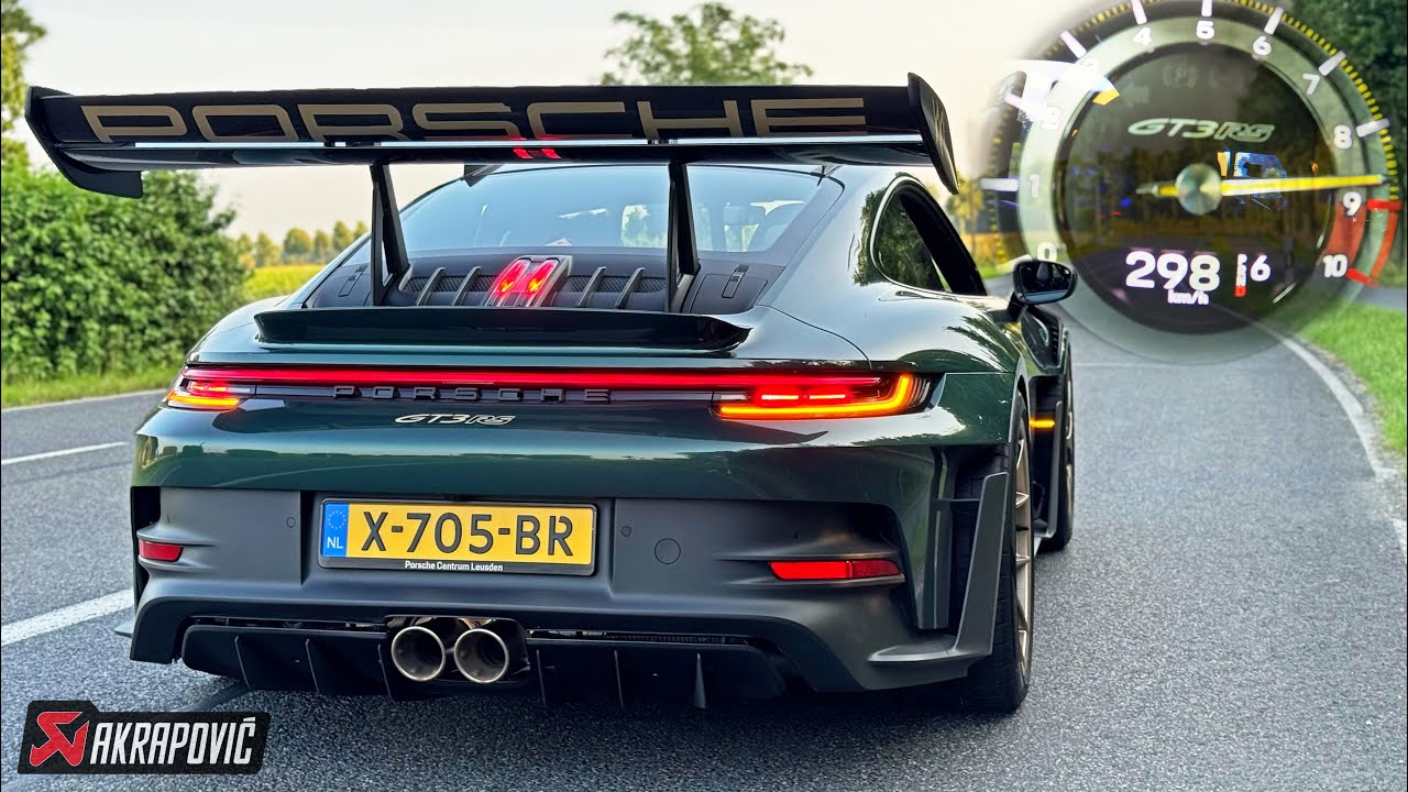 Porsche 911 992 GT3 RS AKRAPOVIC | INSANE SOUND & 0-298KMH TOP SPEED on AUTOBAHN