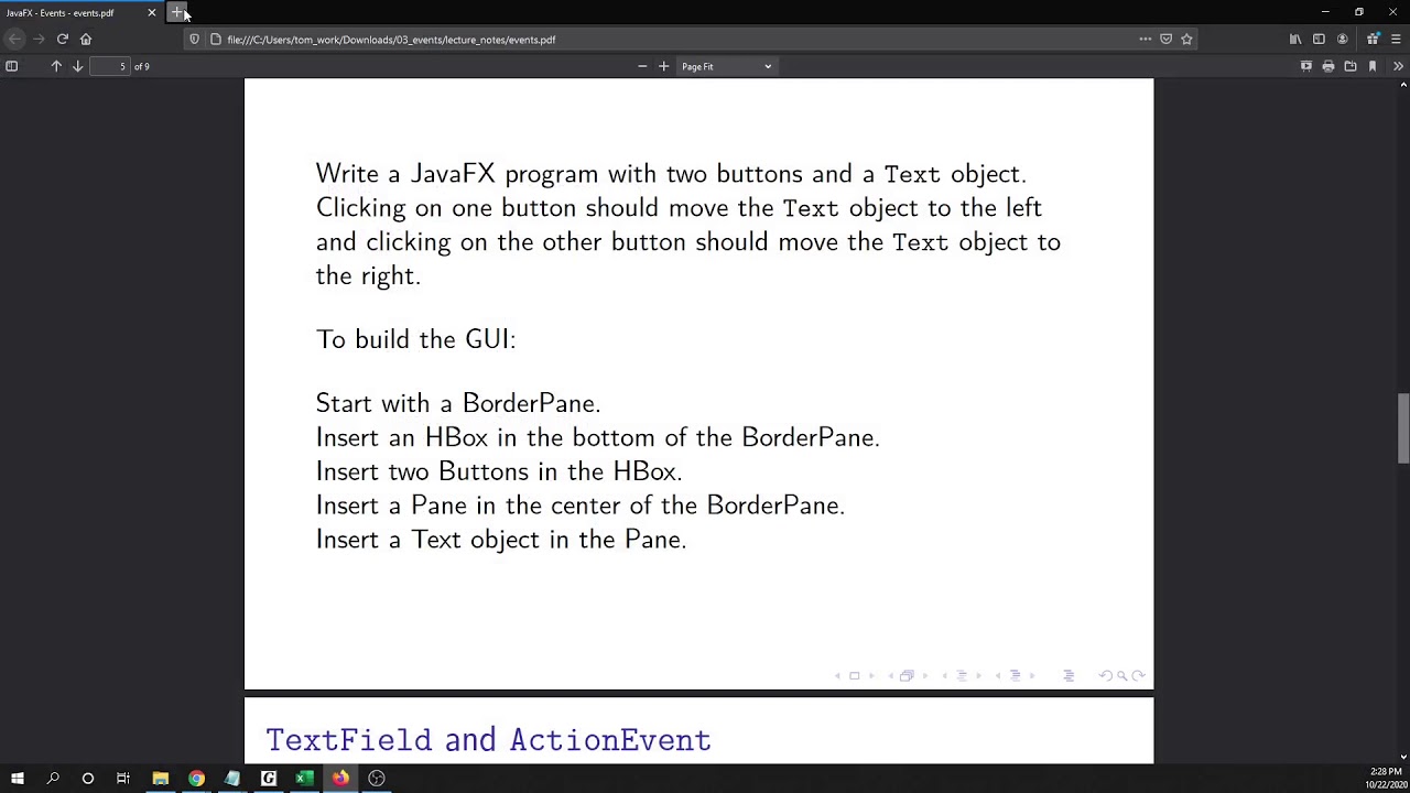 Programming Example: JavaFX Move Text