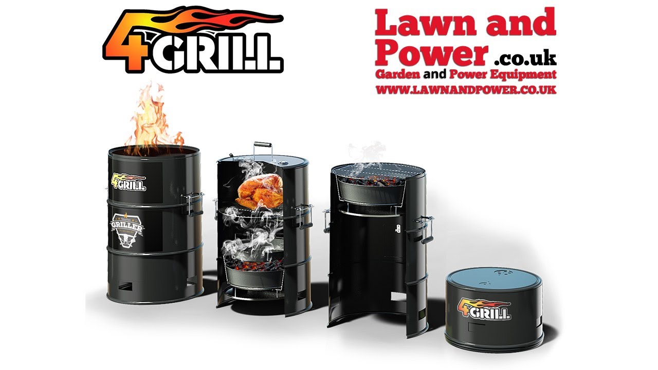 Batavia 4Grill 4 in 1 Barrel BBQ - Grill, Smoker, Cooker & Fire Pit