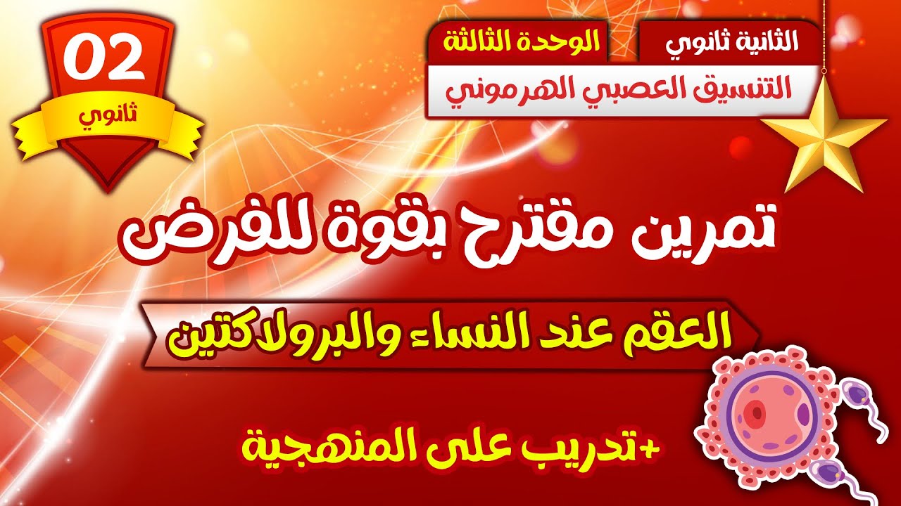 ثانية ثانوي🔥 تمرين مقترح بقوة  للفرض  | التنسيق العصبي الهرموني 