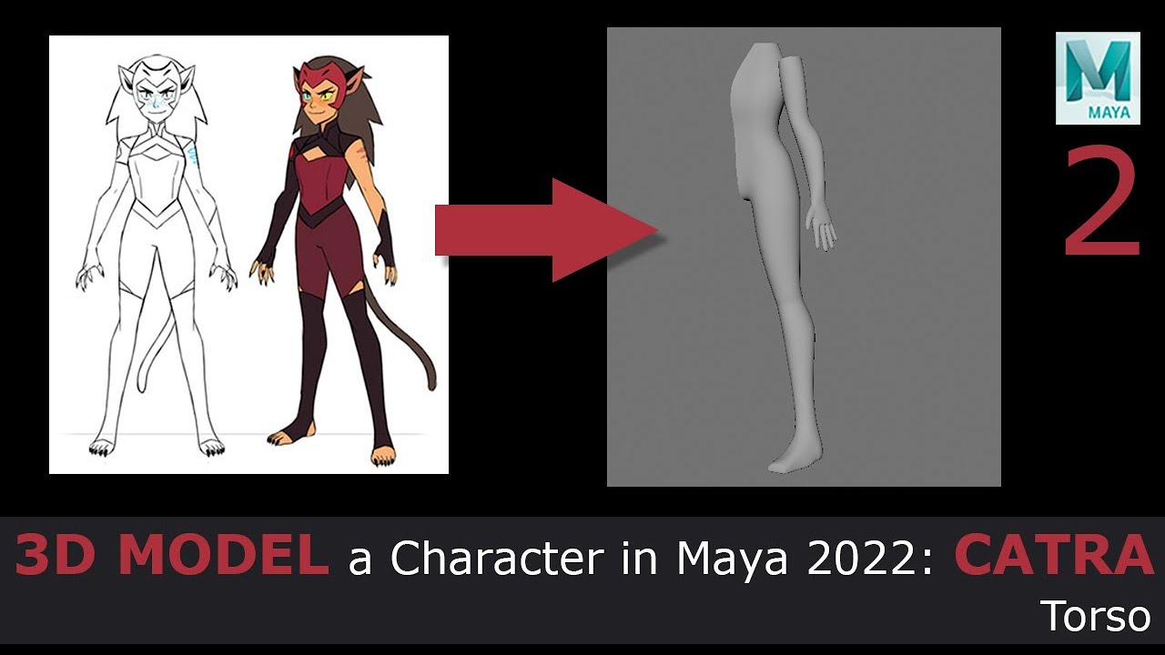 3D-модель персонажа в Maya 2022: Катра — Торс