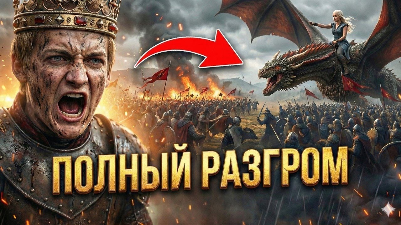 «ЭТОГО НЕ ДОЛЖНО БЫЛО СЛУЧИТЬСЯ! Джоффри уничтожил Дейнерис и Драконов в Bannerlord»