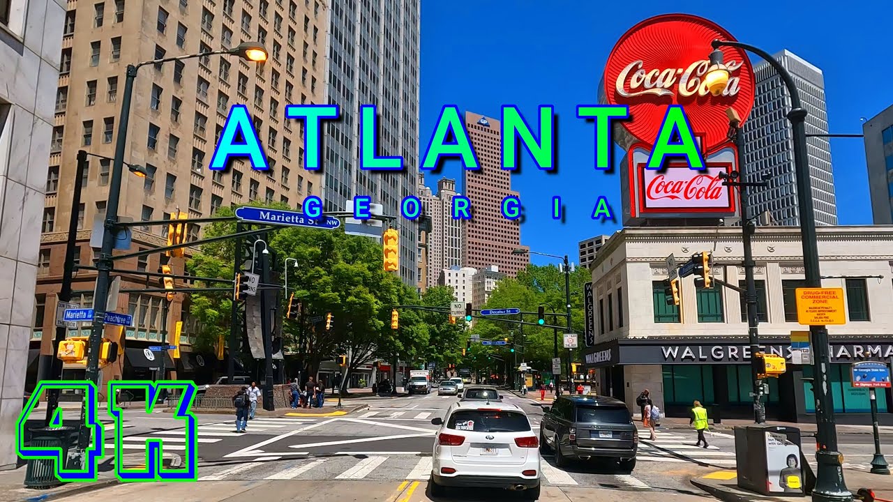 Atlanta Drive on a Sunny Spring Day Part 3/3, Georgia USA 4K - UHD