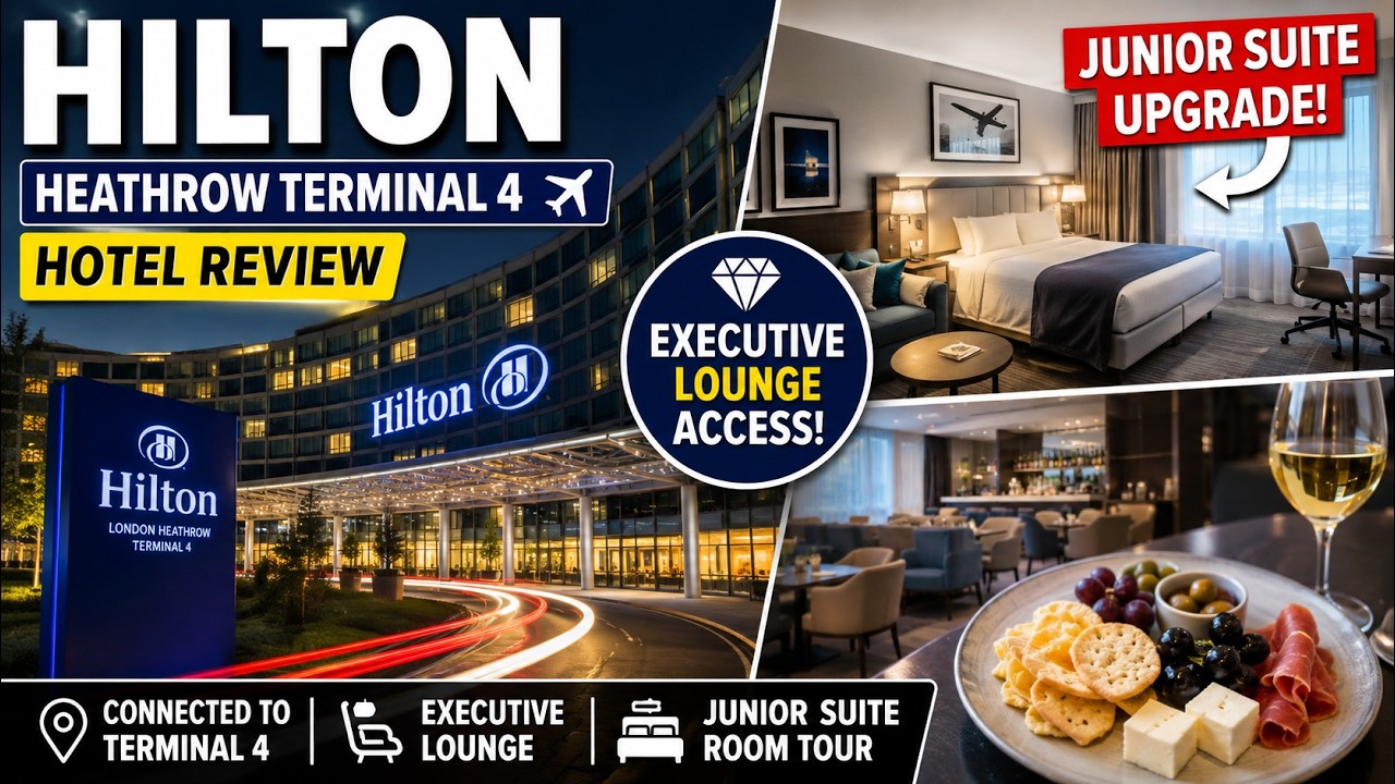 I Got UPGRADED to a Junior Suite! 😍 Hilton Heathrow Terminal 4 + Executive Lounge Review